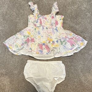 Baby Gap Floral Ruffle Baby Dress with Bloomers